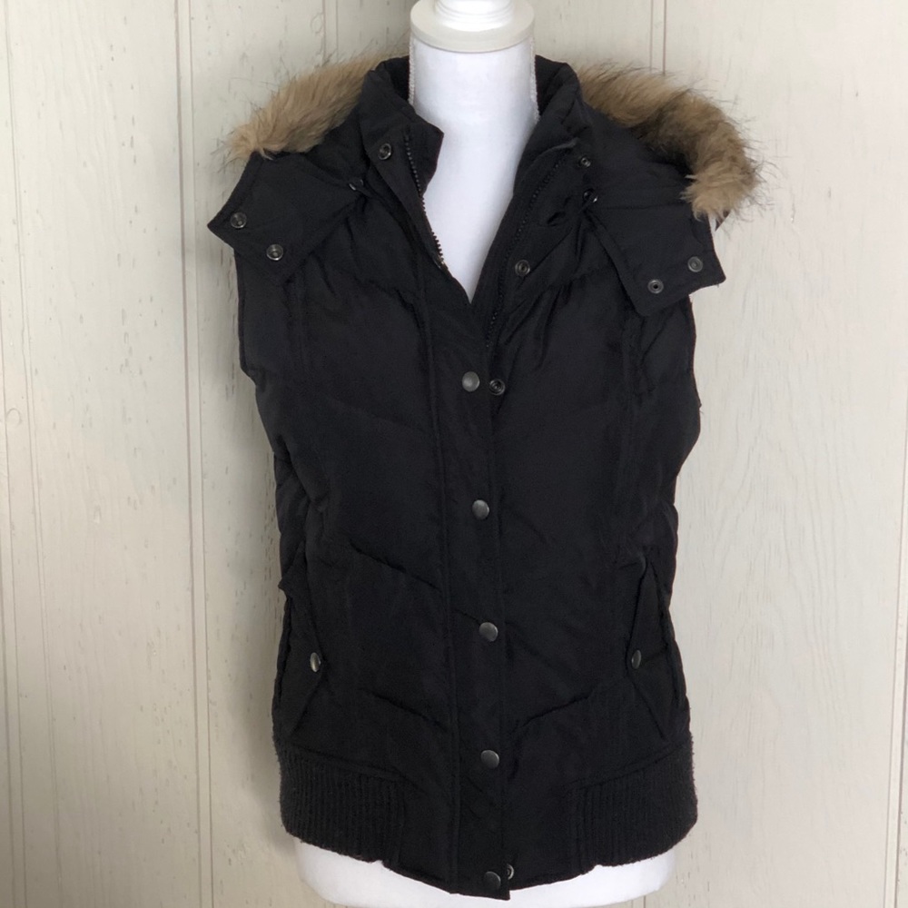 Heritage Down Vest with Faux Fur Hood